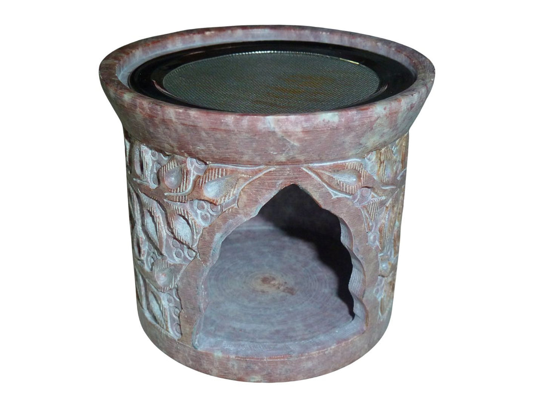 Räucherlampe Speckstein "Blume"