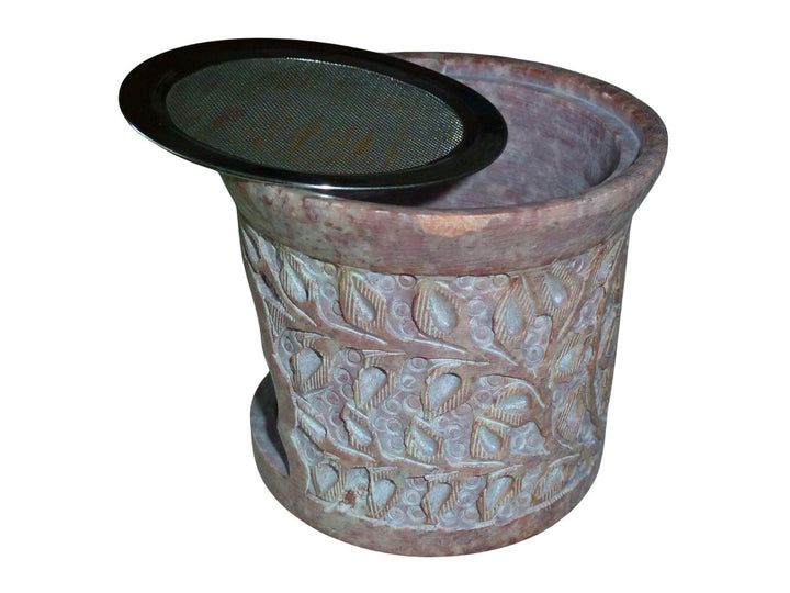 Räucherlampe Speckstein "Blume"